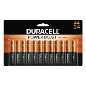 Duracell Coppertop AA Battery with POWER BOOSTâ„¢, 24 Pack Long-Lasting Batteries