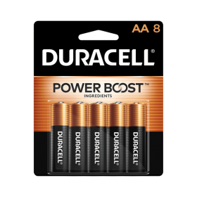 Duracell Coppertop AA Battery with POWER BOOSTâ„¢, 8 Pack Long-Lasting Batteries