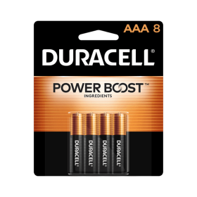 Duracell Coppertop AAA Battery with POWER BOOSTâ„¢, 8 Pack Long-Lasting Batteries