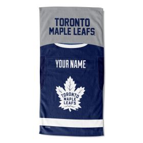 [Personalization Only] OFFICIAL NHL Jersey Personalized Beach Towel - Maple Leafs