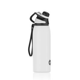 Healter 20oz Leakproof Free Drinking Water Bottle with Spout Lid for;  600ml Stainless Steel Sports Water Bottle for Fitness;  Gym and Outdoor Sports (Color: White, size: 34 oz)