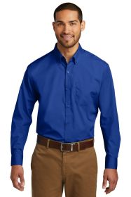 Port Authority Tall Long Sleeve Carefree Poplin Shirt TW100 (Color: True Royal, size: XLT)