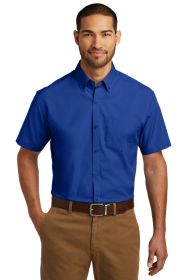 Port Authority Short Sleeve Carefree Poplin Shirt W101 (Color: True Royal, size: L)