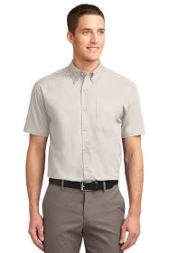 Port Authority Short Sleeve Easy Care Shirt S508 (Color: Light Stone/ Classic Navy, size: 6XL)