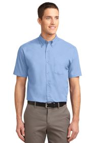 Port Authority Short Sleeve Easy Care Shirt S508 (Color: Light Blue/ Light Stone, size: M)