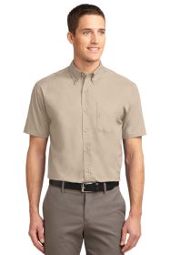 Port Authority Short Sleeve Easy Care Shirt S508 (Color: Stone, size: M)