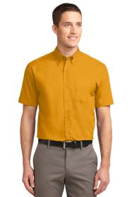 Port Authority Short Sleeve Easy Care Shirt S508 (Color: Athletic Gold/ Light Stone, size: 3XL)