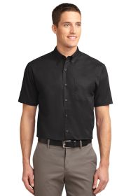 Port Authority Short Sleeve Easy Care Shirt S508 (Color: Black/ Light Stone, size: 3XL)