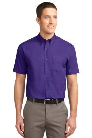 Port Authority Short Sleeve Easy Care Shirt S508 (Color: Purple/ Light Stone, size: L)