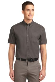 Port Authority Short Sleeve Easy Care Shirt S508 (Color: Bark, size: 6XL)