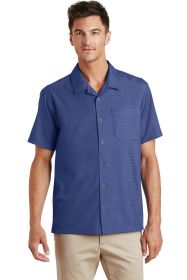 Port Authority Textured Camp Shirt S662 (Color: Royal, size: 3XL)