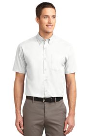 Port Authority Short Sleeve Easy Care Shirt S508 (Color: White/ Light Stone, size: M)