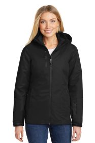 Port Authority Ladies Vortex Waterproof 3-in-1 Jacket L332 (Color: Black/ Black, size: XS)