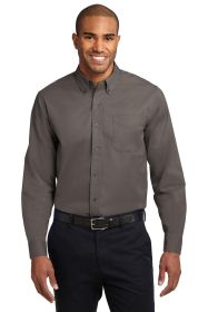 Port Authority Extended Size Long Sleeve Easy Care Shirt S608ES (Color: Bark, size: 10XL)