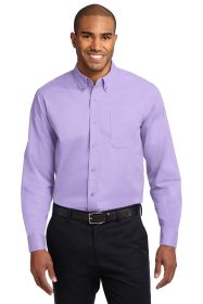 Port Authority Extended Size Long Sleeve Easy Care Shirt S608ES (Color: Bright Lavender, size: 8XL)