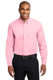 Port Authority Extended Size Long Sleeve Easy Care Shirt S608ES (Color: Light Pink, size: 7XL)