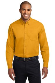 Port Authority Extended Size Long Sleeve Easy Care Shirt S608ES (Color: Athletic Gold/ Light Stone, size: 7XL)