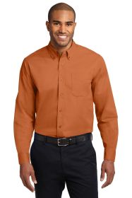 Port Authority Extended Size Long Sleeve Easy Care Shirt S608ES (Color: Texas Orange/ Light Stone, size: 7XL)