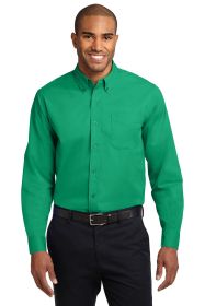 Port Authority Extended Size Long Sleeve Easy Care Shirt S608ES (Color: Court Green, size: 7XL)