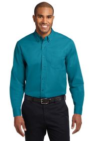 Port Authority Extended Size Long Sleeve Easy Care Shirt S608ES (Color: Teal Green, size: 10XL)