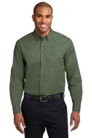 Port Authority Extended Size Long Sleeve Easy Care Shirt S608ES (Color: Clover Green, size: 9XL)