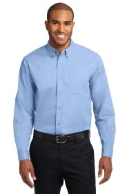 Port Authority Extended Size Long Sleeve Easy Care Shirt S608ES (Color: Light Blue/ Light Stone, size: 10XL)