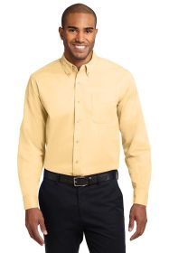 Port Authority Extended Size Long Sleeve Easy Care Shirt S608ES (Color: Yellow, size: 8XL)