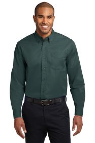 Port Authority Extended Size Long Sleeve Easy Care Shirt S608ES (Color: Dark Green/ Navy, size: 7XL)