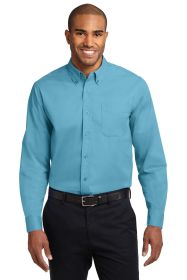 Port Authority Extended Size Long Sleeve Easy Care Shirt S608ES (Color: Maui Blue, size: 7XL)