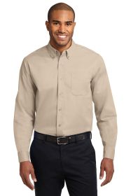 Port Authority Extended Size Long Sleeve Easy Care Shirt S608ES (Color: Stone, size: 8XL)