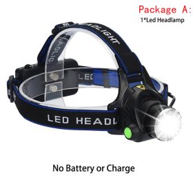 zk20 8000LM Led Headlamps Head Lights Waterproof Head Flashlight Forehead Head Headlights Torch Hunting Mining Fishing Light (Emitting Color: Option A, Body Color: T6 LED)