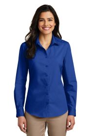 Port Authority Ladies Long Sleeve Carefree Poplin Shirt LW100 (Color: True Royal, size: 3XL)