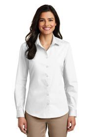 Port Authority Ladies Long Sleeve Carefree Poplin Shirt LW100 (Color: White, size: Xl)