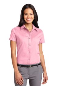 Port Authority Ladies Short Sleeve Easy Care Shirt L508 (Color: Light Pink, size: XS)