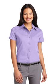 Port Authority Ladies Short Sleeve Easy Care Shirt L508 (Color: Bright Lavender, size: 3XL)