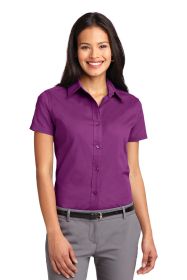 Port Authority Ladies Short Sleeve Easy Care Shirt L508 (Color: Deep Berry, size: XS)