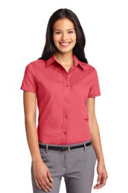 Port Authority Ladies Short Sleeve Easy Care Shirt L508 (Color: Hibiscus, size: 5XL)