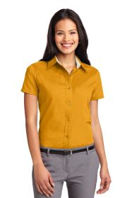 Port Authority Ladies Short Sleeve Easy Care Shirt L508 (Color: Athletic Gold/ Light Stone, size: L)