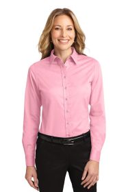 Port Authority Ladies Long Sleeve Easy Care Shirt L608 (Color: Light Pink, size: XS)