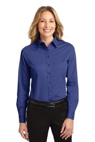 Port Authority Ladies Long Sleeve Easy Care Shirt L608 (Color: Mediterranean Blue, size: 6XL)