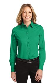 Port Authority Ladies Long Sleeve Easy Care Shirt L608 (Color: Court Green, size: XS)