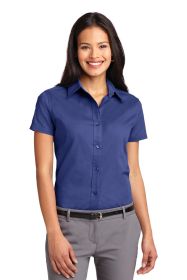 Port Authority Ladies Short Sleeve Easy Care Shirt L508 (Color: Mediterranean Blue, size: 5XL)