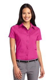 Port Authority Ladies Short Sleeve Easy Care Shirt L508 (Color: Tropical Pink, size: S)