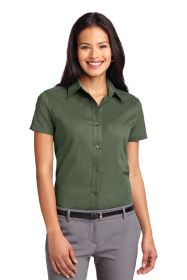 Port Authority Ladies Short Sleeve Easy Care Shirt L508 (Color: Clover Green, size: 3XL)