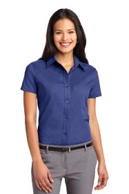 Port Authority Ladies Short Sleeve Easy Care Shirt L508 (Color: Mediterranean Blue, size: XS)