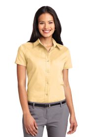 Port Authority Ladies Short Sleeve Easy Care Shirt L508 (Color: Yellow, size: 3XL)