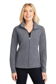 Port Authority Ladies Heather Microfleece Full-Zip Jacket L235 (Color: True Navy Heather, size: XXL)