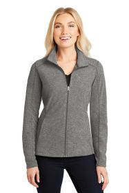 Port Authority Ladies Heather Microfleece Full-Zip Jacket L235 (Color: Pearl Grey Heather, size: 3XL)