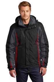 Port Authority Colorblock 3-in-1 Jacket J321 (Color: Black/ Magnet/ Signal Red, size: XS)