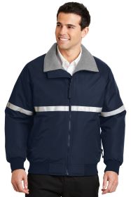 Port Authority Challenger Jacket with Reflective Taping J754R (Color: True Navy/ Grey Heather/ Reflective, size: 6XL)